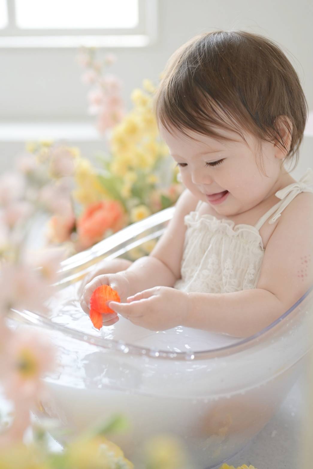 川口市のフォトスタジオ mamatoco*photo studioのバブルバス撮影セット